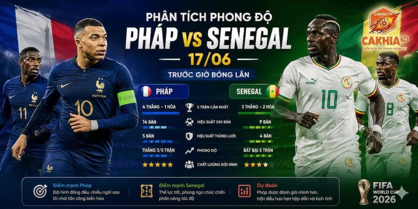 Phân tích phong độ Pháp vs Senegal 17/06 trước giờ bóng lăn