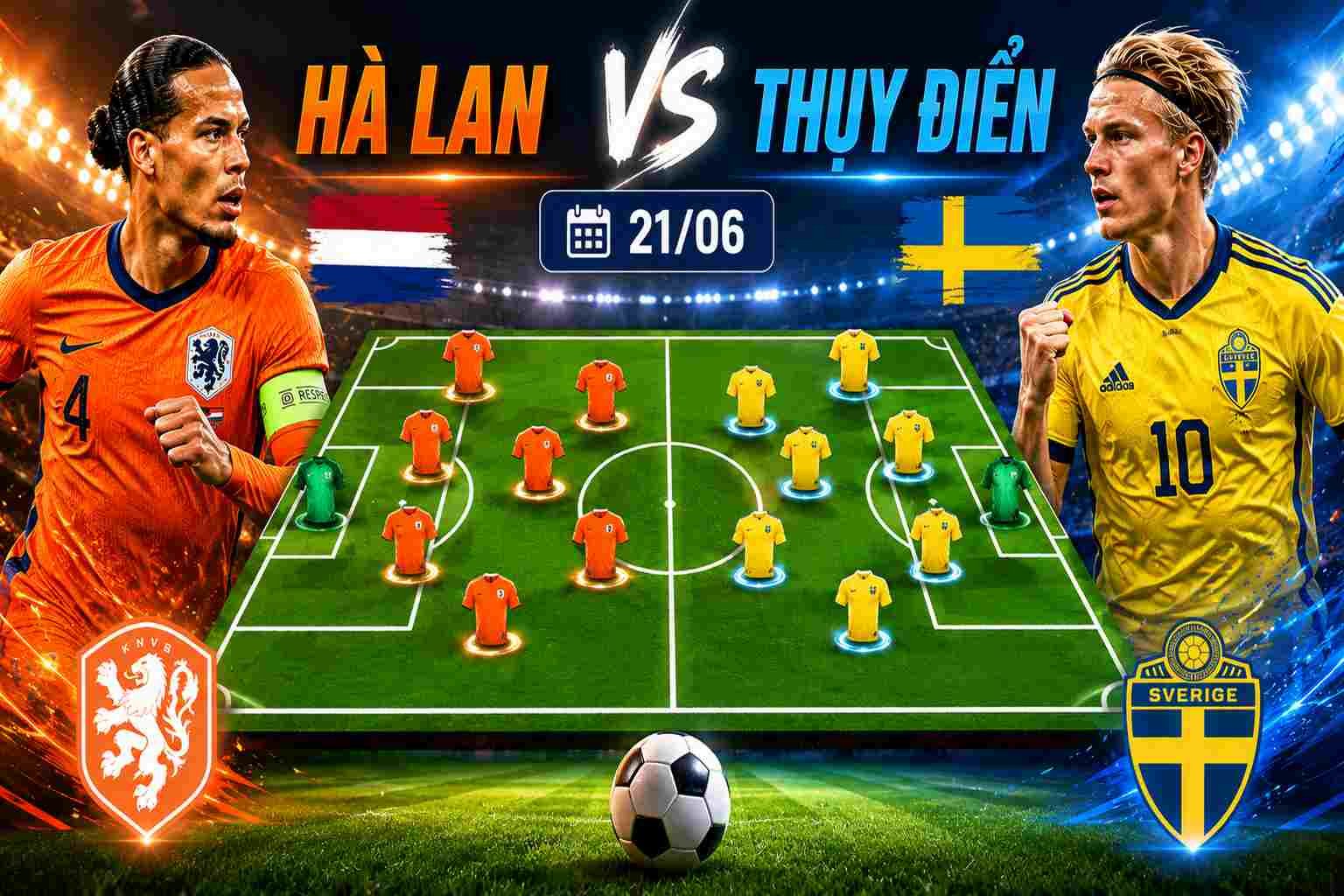 Đội hình dự kiến Hà Lan vs Thụy Điển